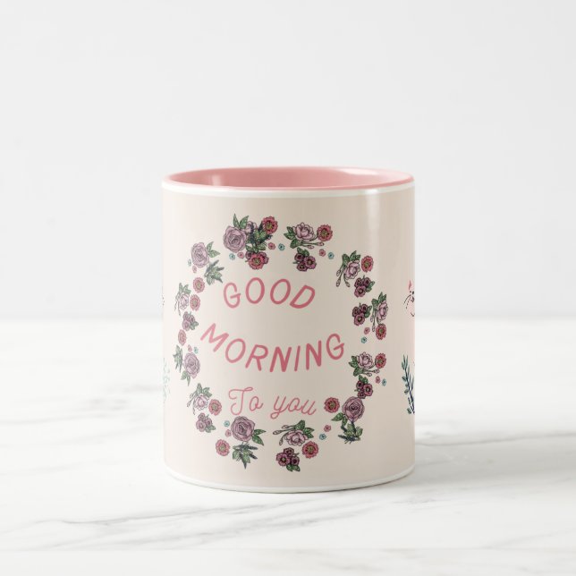 Em Dois Tons Caneca de Café Floral Rosa | Presente Cerâmico Fof (Centro)