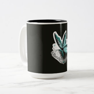 Em Dois Tons Caneca de café fofa com frase adesiva