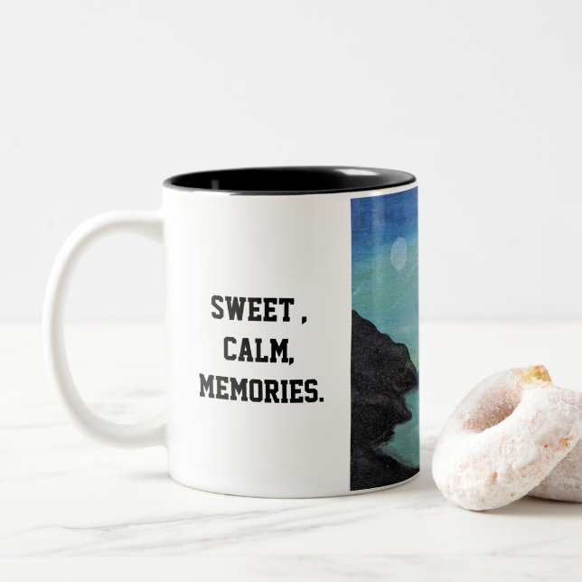 Em Dois Tons caneca de café fofa, comece o seu dia com memórias (Com Donut)