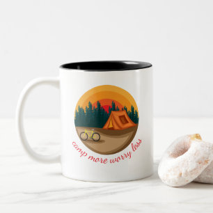 Em Dois Tons Caneca de Café Fofo Retro de Acampamento / Ar Livr