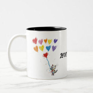 Em Dois Tons Caneca de Café GATO AMO VOCÊ