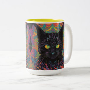 Em Dois Tons caneca de café - gato preto