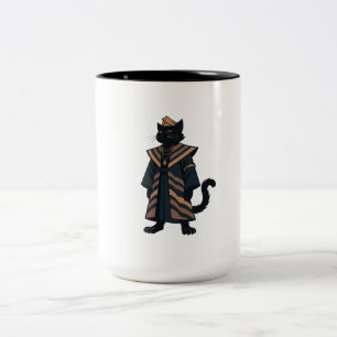 Em Dois Tons Caneca de Café Gato Preto Faraó