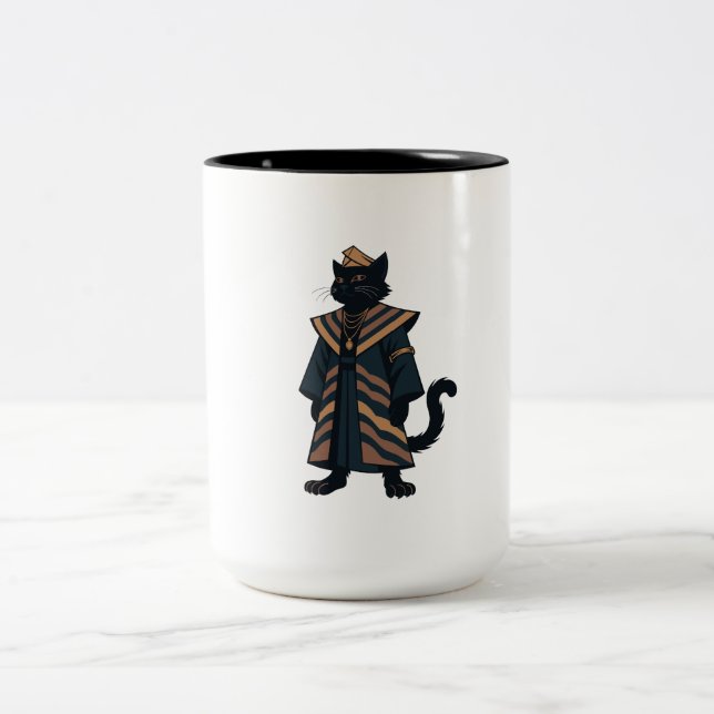 Em Dois Tons Caneca de Café Gato Preto Faraó (Centro)