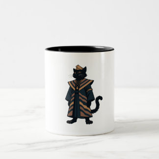 Em Dois Tons Caneca de Café Gato Preto Faraó