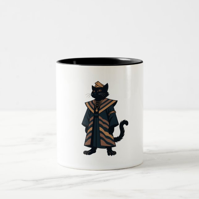 Em Dois Tons Caneca de Café Gato Preto Faraó (Centro)