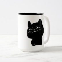 Caneca de Café Gato Preto Fofo e Gordinho