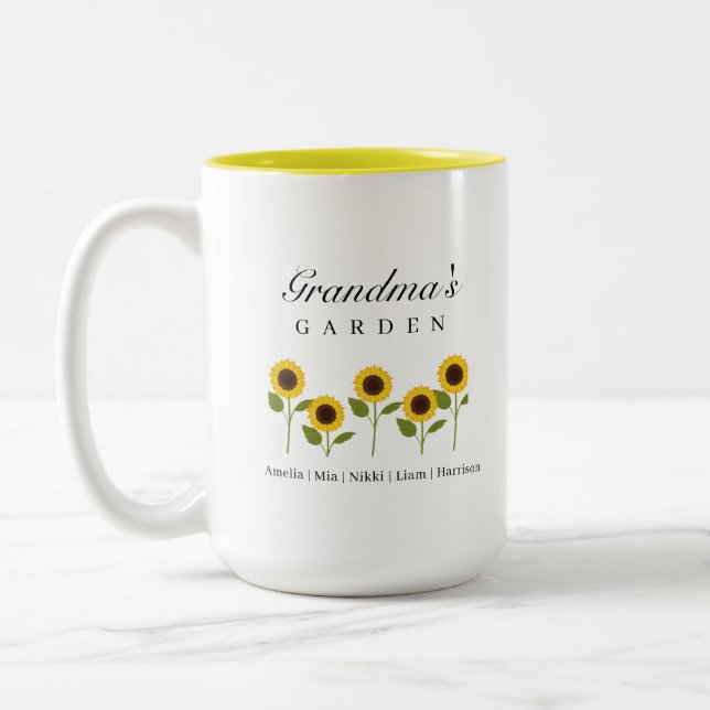 Em Dois Tons Caneca de Café Girassol do Jardim da Vovó (Esquerda)