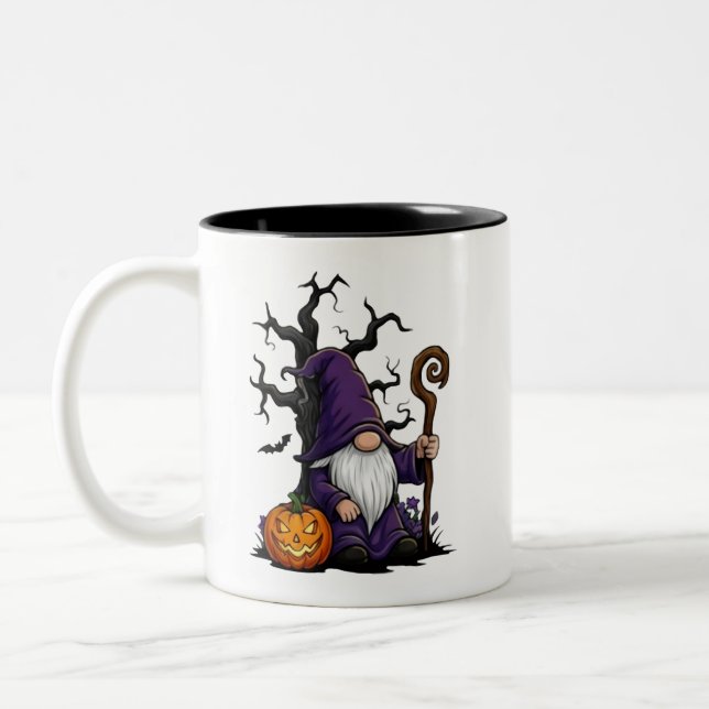 Em Dois Tons Caneca de Café Gnome de Halloween (Esquerda)