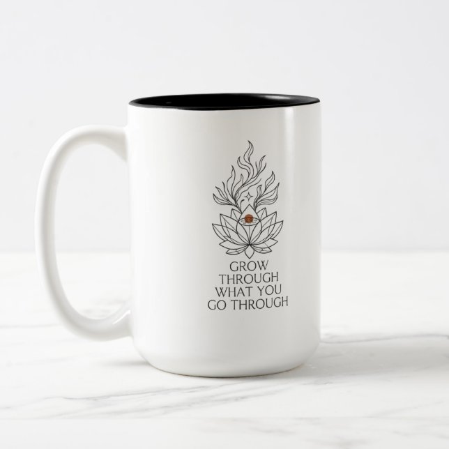 Em Dois Tons Caneca de Café Gráfica Inspiradora (Esquerda)