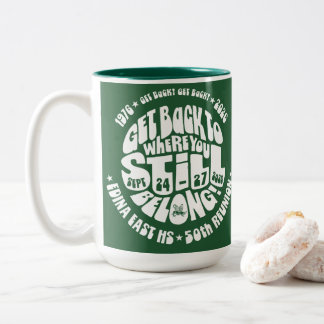 Em Dois Tons Caneca de Café Grande de 16 oz: Verde e Branco