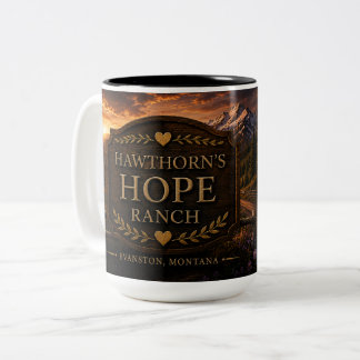 Em Dois Tons Caneca de Café Hawthorn's Hope Ranch