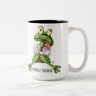 Em Dois Tons Caneca de café insana de Toadily