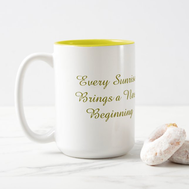 Em Dois Tons Caneca de Café Inspiradora Confiança (Com Donut)