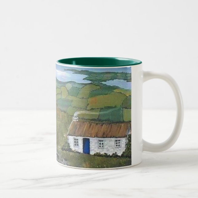 Em Dois Tons Caneca de Café Irlanda Baía de Bantry Irlanda (Direita)