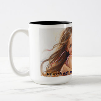 Em Dois Tons caneca de café irmãs para sempre