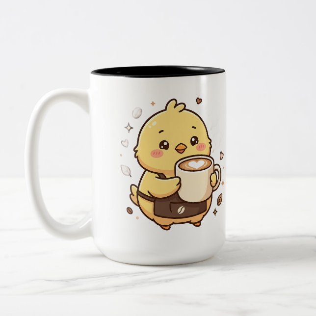 Em Dois Tons Caneca de Café Kawaii de Duas Cores (Esquerda)