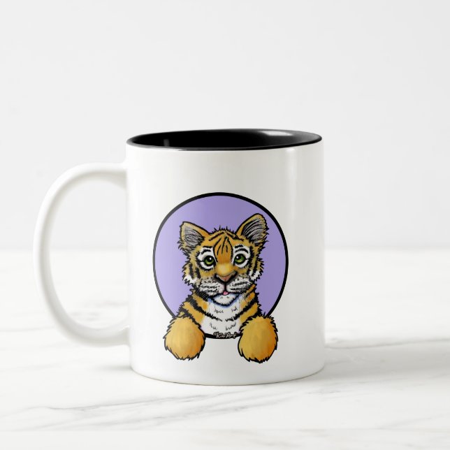 Em Dois Tons Caneca de Café KiniArt Tiger Two-Tone (Esquerda)