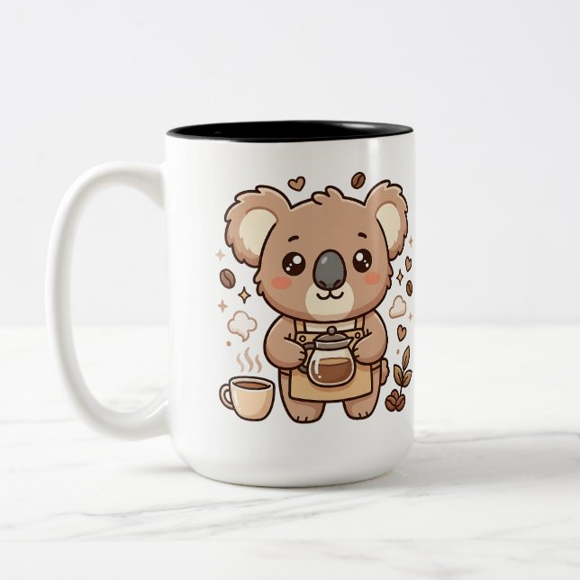 Em Dois Tons Caneca de Café Koala Barista Tom Duplo (Esquerda)
