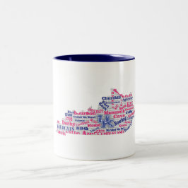 Em Dois Tons Caneca de café KY Word Cloud (V1 Rosa)