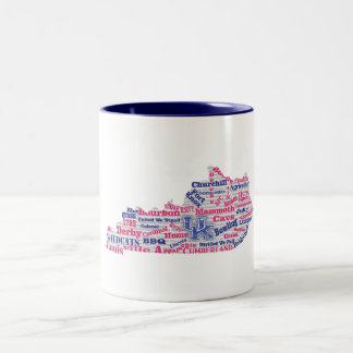 Em Dois Tons Caneca de café KY Word Cloud (V1 Rosa)