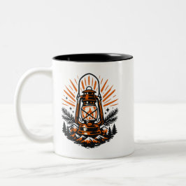 Em Dois Tons Caneca de Café Lanterna de Acampamento Vintage | R