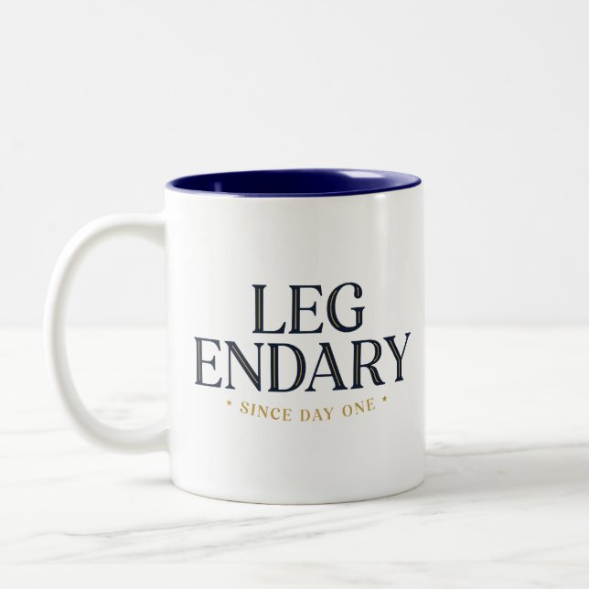 Em Dois Tons Caneca de Café LEGENDÁRIO DESDE O PRIMEIRO DIA (Esquerda)