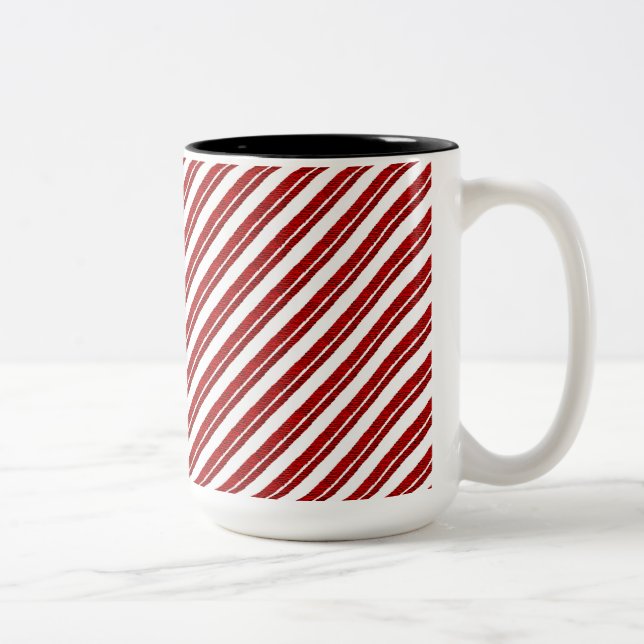 Em Dois Tons Caneca de café listrada do impressão do bastão de (Direita)