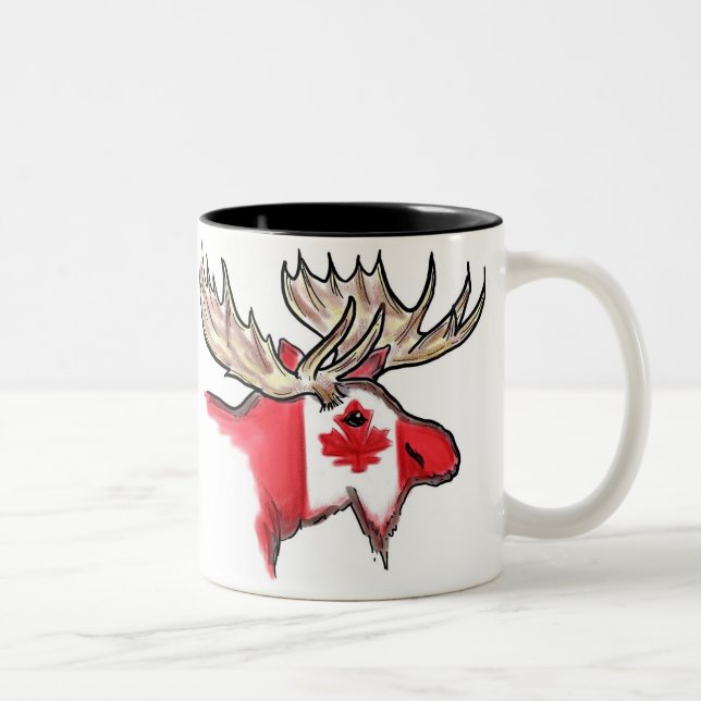 Em Dois Tons Caneca de café local da bandeira dos alces (Direita)