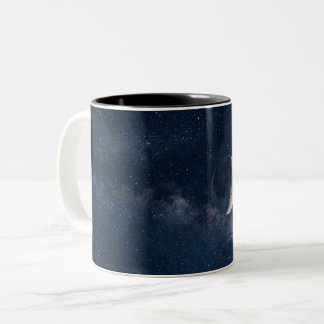 Em Dois Tons Caneca de Café Lua e Estrelas | Céu Noturno Celest