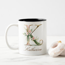 Em Dois Tons Caneca de Café Luxuosa de Duas Cores com Floral e