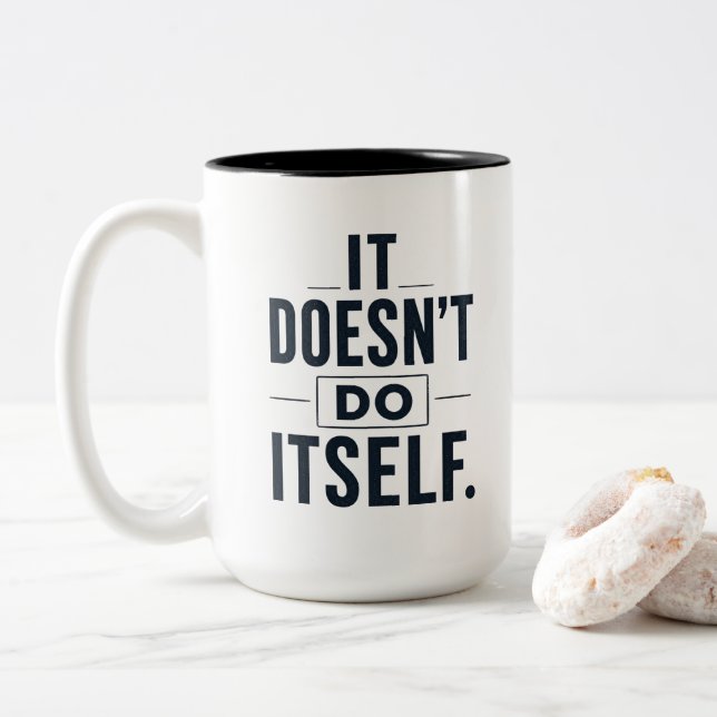 Em Dois Tons Caneca de Café Mãe Engraçada Não Faz Sozinha (Com Donut)