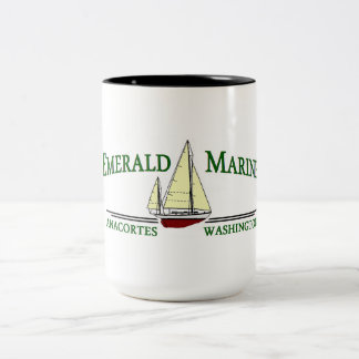 Em Dois Tons Caneca de café marinha esmeralda