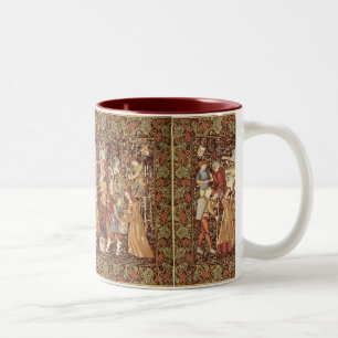 Em Dois Tons Caneca de café medieval da tapeçaria