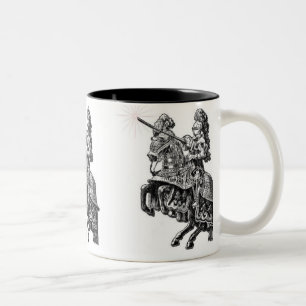 Em Dois Tons Caneca de café medieval dos cavaleiros