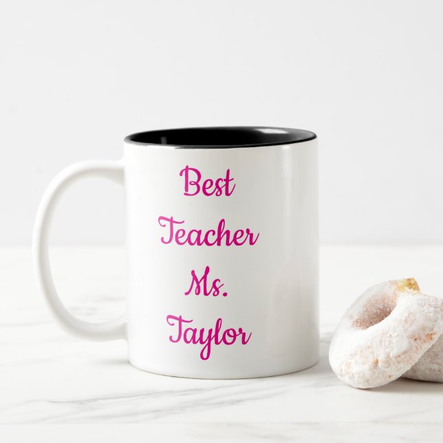 Em Dois Tons Caneca de Café Melhor Professor de Todos os Tempos (Com Donut)