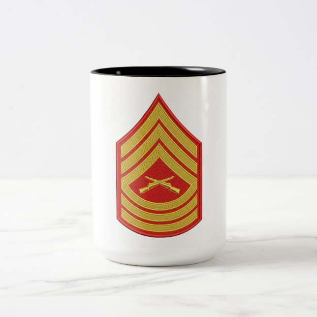 Em Dois Tons Caneca de Café Militar com Posto de Sargento de Ar (Centro)