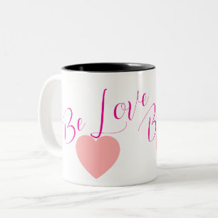 Em Dois Tons Caneca de Café Minimal Heart Be Love Inspiração
