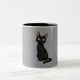 Em Dois Tons Caneca de Café Minimalista de Duas Cores com Gato
