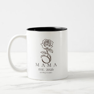 Em Dois Tons Caneca de Café Minimalista Rosa MAMA Personalizada