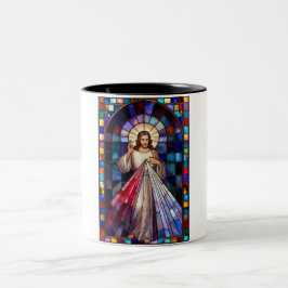 Em Dois Tons Caneca de café Misericórdia Divina Jesus