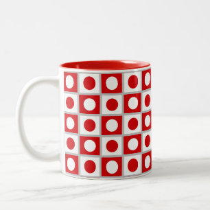 Em Dois Tons Caneca de Café Moderna Abstrata Vermelha e Branca