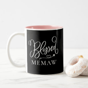 Em Dois Tons Caneca de café Moderna Memaw Abençoada
