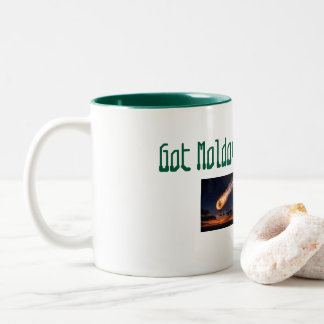 Em Dois Tons Caneca de café Moldavite Tektite. celestial Místic
