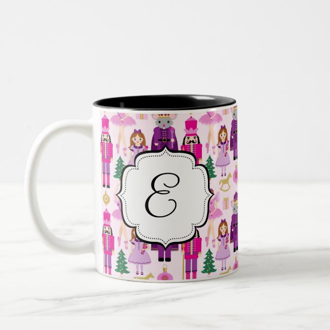 Em Dois Tons Caneca de café Monogrammed do chá da série do (Esquerda)