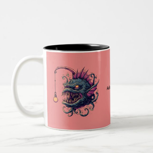 Em Dois Tons Caneca de Café Monstro Peixe-Anzol (Esquerda)