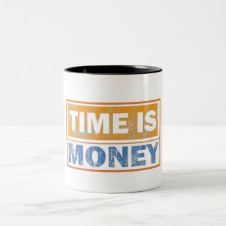 Em Dois Tons Caneca de Café Motivacional Tempo é Dinheiro