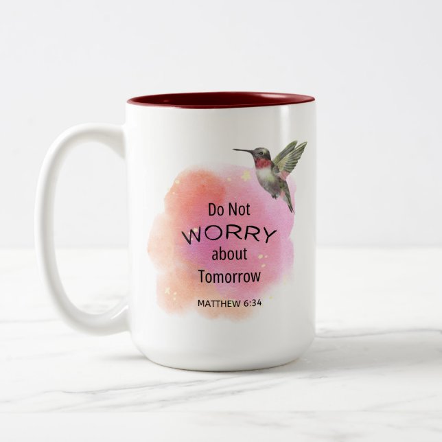Em Dois Tons Caneca de Café Não se Preocupe com o Amanhã (Esquerda)