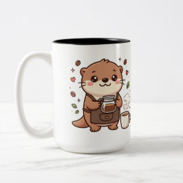 Em Dois Tons Caneca de Café Otter Barista Two-Tone