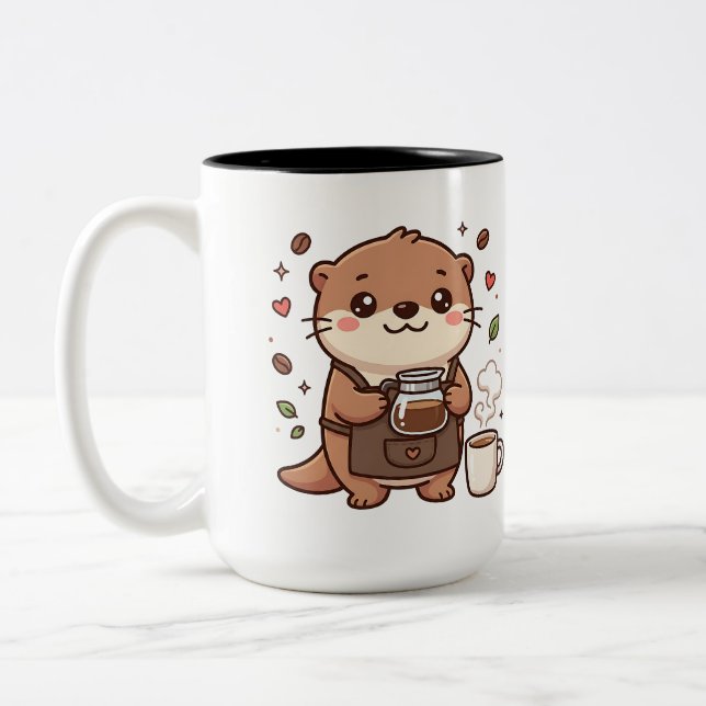 Em Dois Tons Caneca de Café Otter Barista Two-Tone (Esquerda)